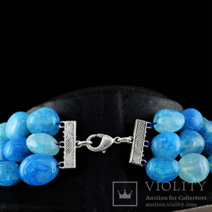 Ожерелье из натурального голубого оникса 1600 карат, фото №4