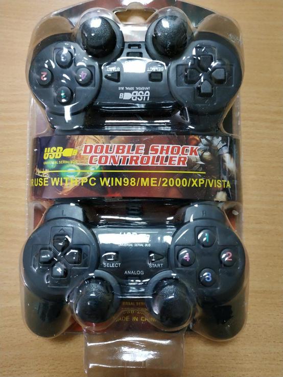 USB PC Gamepad джойстик 2шт Dual shock Double DC USB-2082, фото №2