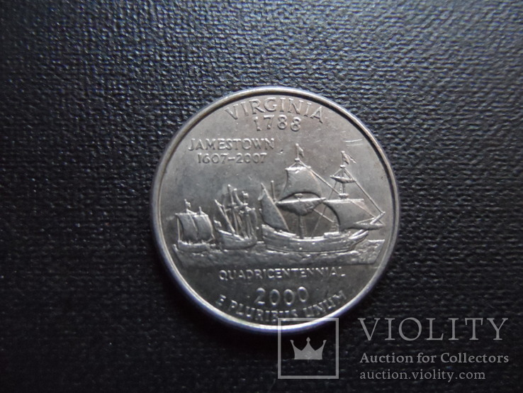 25 центов 2000 Вирджиния    (Г.9.9)~, фото №2
