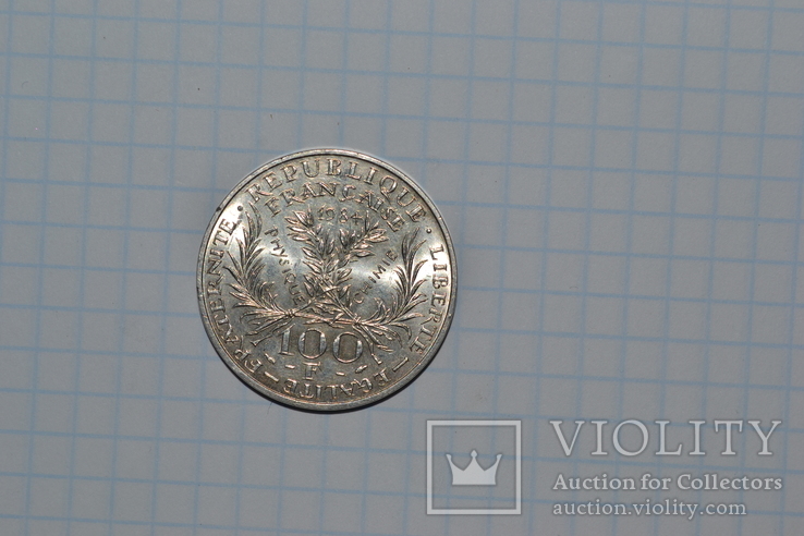100 франков 1984 Франция серебро памятна, фото №3