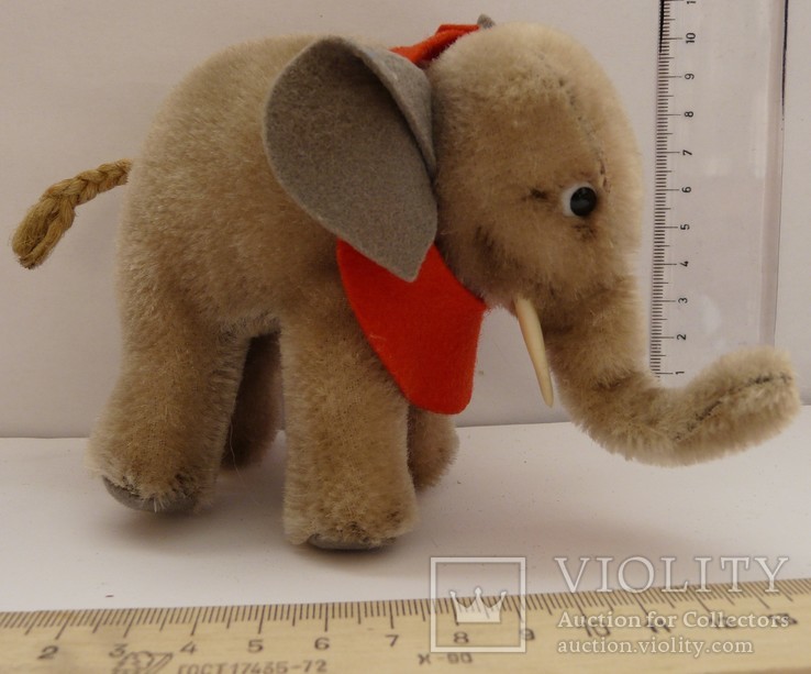 Слоник слон Steiff Штайфф без кнопки у вусі солома, фото №3