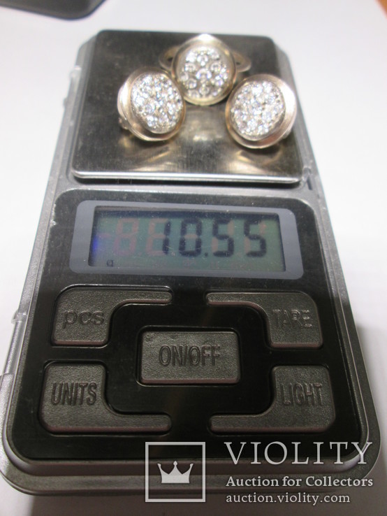 Набор сережки и кольцо 925 пробы с фианитами, photo number 8