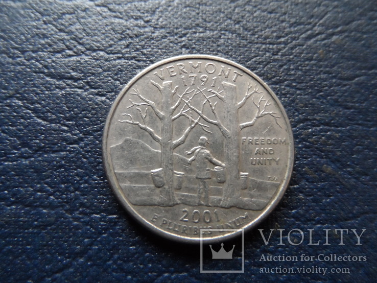25  центов  2001  Вермонт   (Г.10.26)~, фото №2