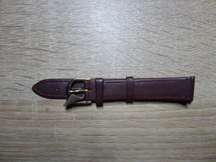 Кожаный ремешок для женских часов Бардовый (16 мм), photo number 3