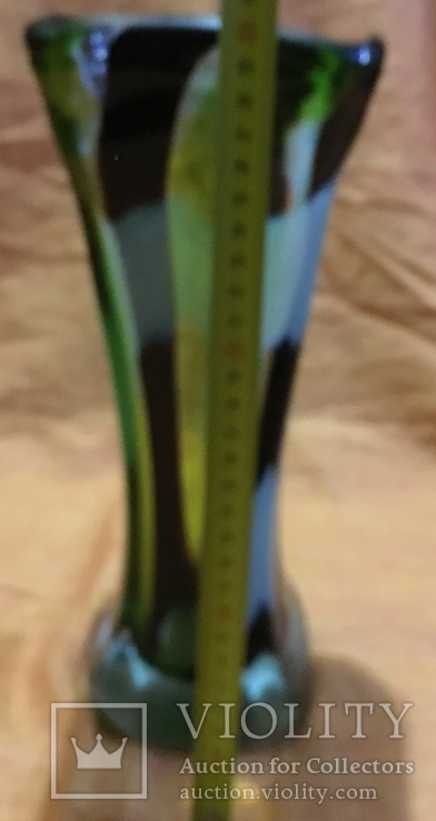 Чеська ваза з кольорового скла 1, фото №8