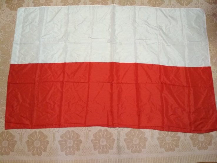 1. Флаг Польша (Монако или Индонезия если перевернуть) размер 100х140 см новый,, numer zdjęcia 2