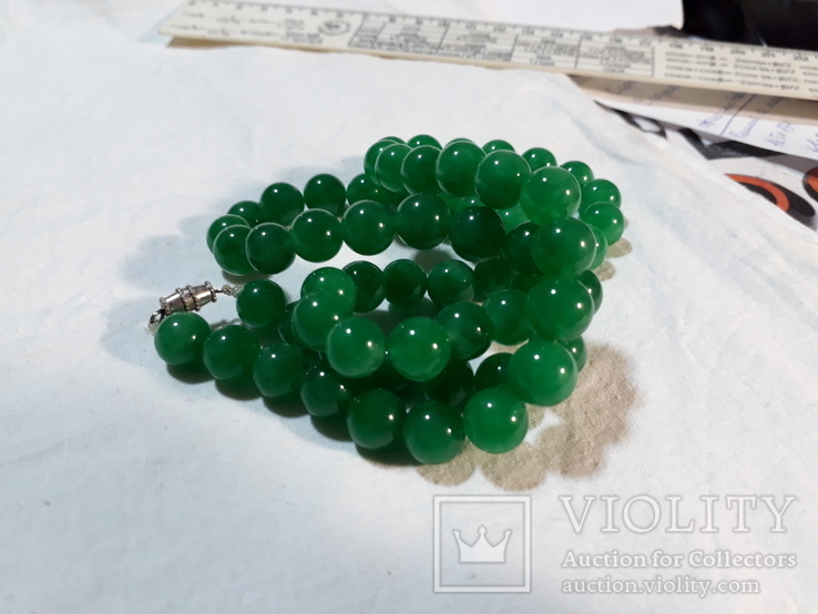 Бусы и браслет из полудрагоценного камня(Зелёный кварцит), фото №9