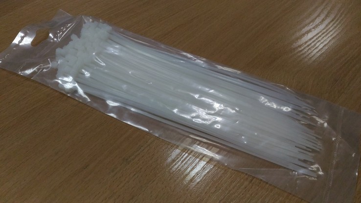 Хомут пластиковый 2,5x200 мм, (100 шт/упак), белый INTERTOOL TC-2520, фото №5