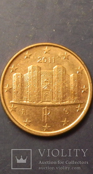 1 євроцент Італія 2011, фото №2