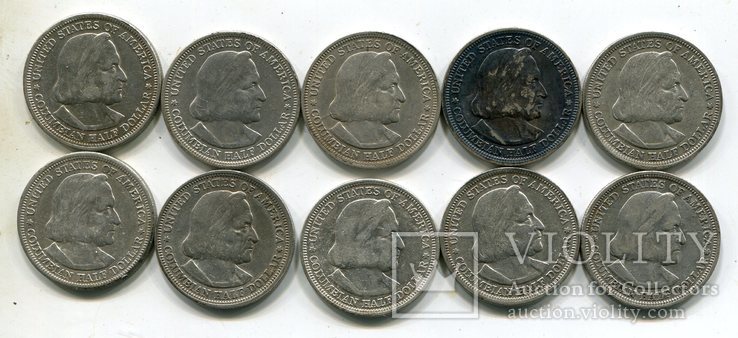 50 центов 1893 г. Колумб. Серебро, фото №2