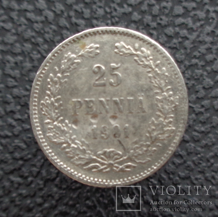Финляндия 25 пенни 1901 серебро
