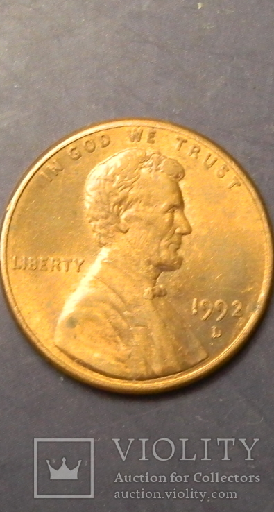 1 цент США 1992 D, фото №2