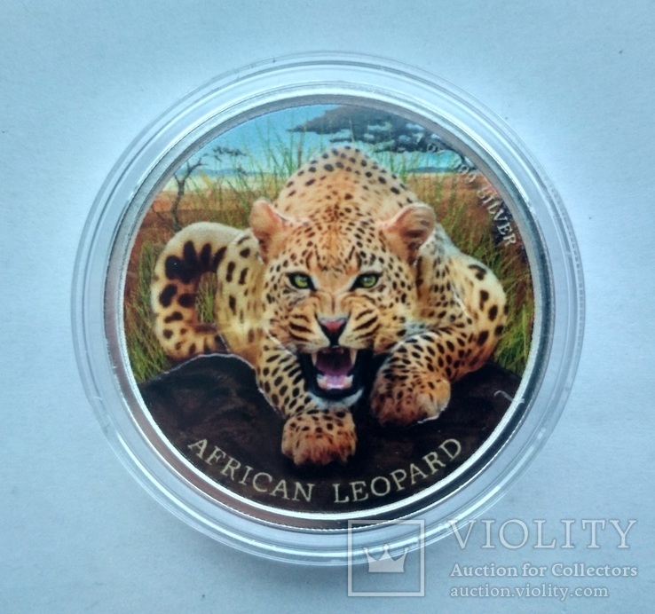 Серебро Гана Леопард.Тираж 100 экземпляров в мире., фото №2