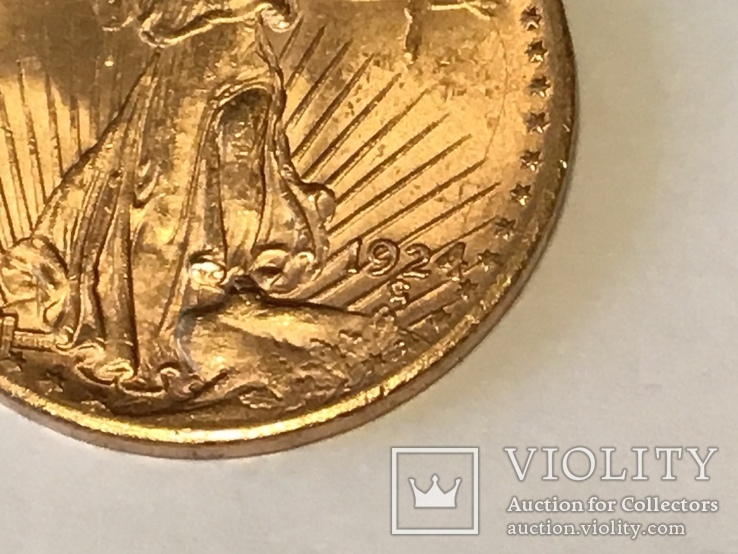 20 долларов CША 1924 года. золото, фото №7