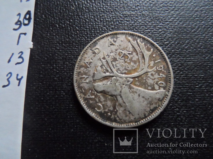 25 центов 1940  Канада  серебро   (Г.13.34)~, фото №4