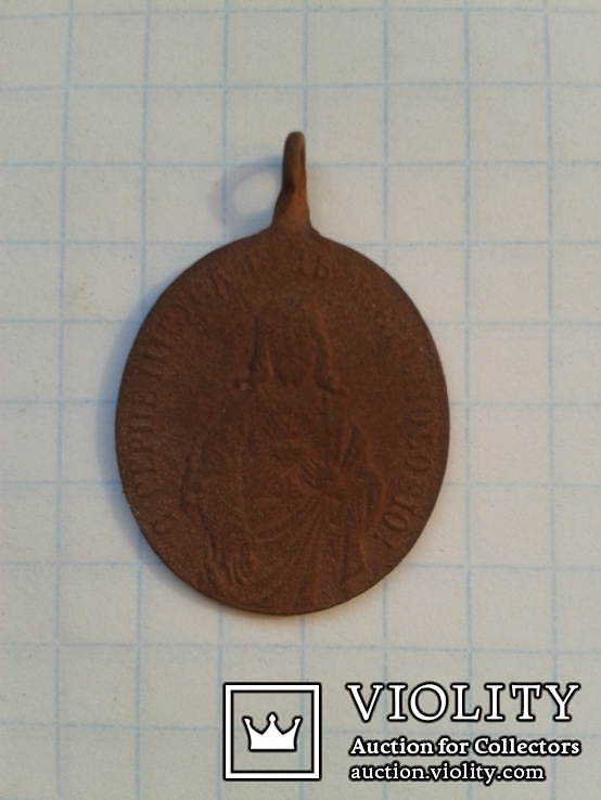 Католический медальон, образок, иконка. 19 в