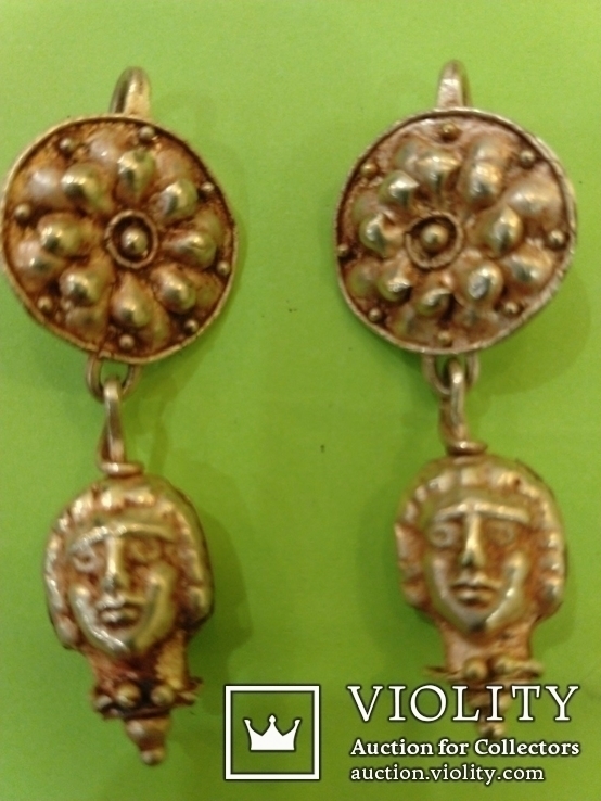 Античные золотые серьги. Вес 9,1гр., фото №2