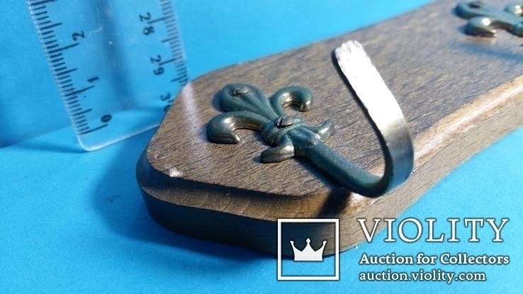 Ключница вешалка Геральдическая лилия латунь, фото №5