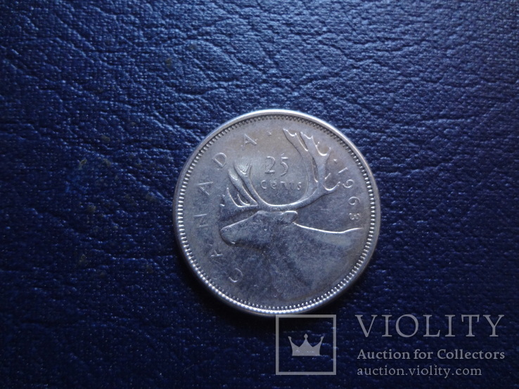 25  центов 1963   Канада серебро    (Г.15.22)~, фото №2