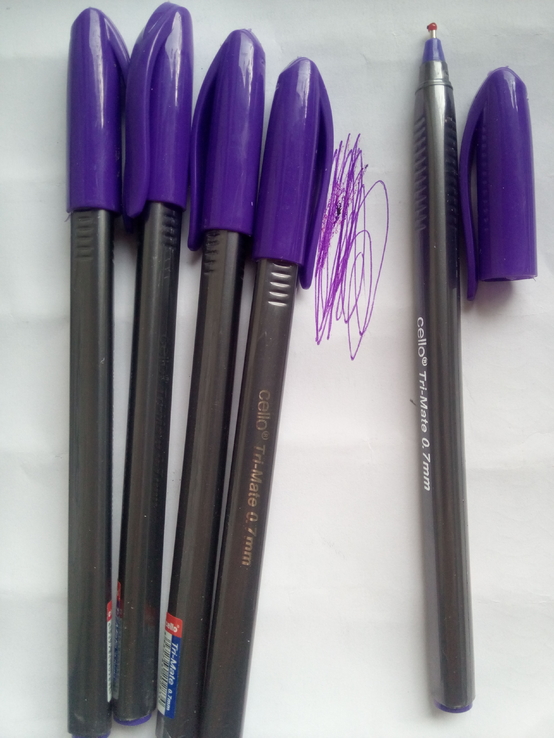 Ручка масляная Tri-Mate фиолетовая 5шт