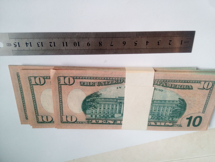 Деньги 10$ СУВЕНИР (пачка 80 шт), фото №4