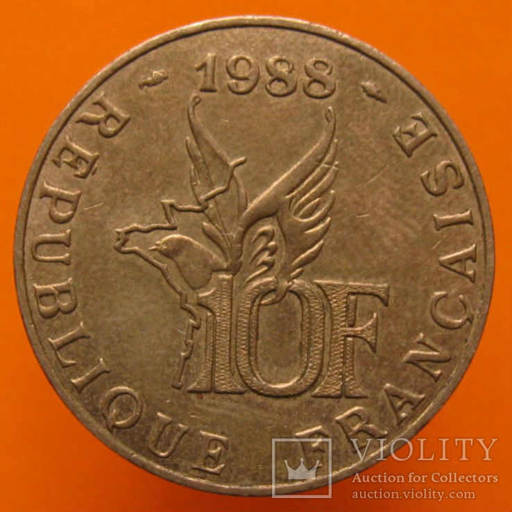 Франція 10 франків 1988 р. Ролан Гаррос #F, фото №2