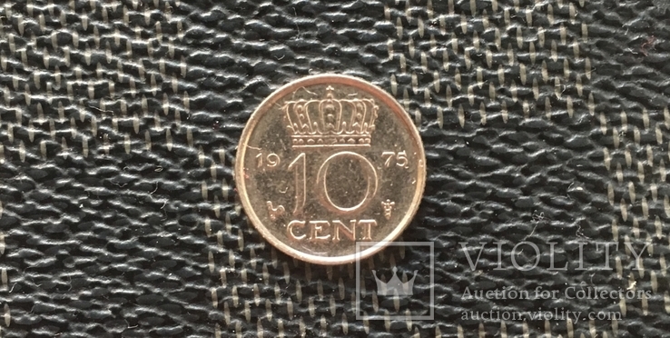 10 центов 1975 Нидерланды, фото №2