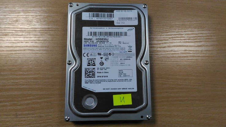 Жесткий диск Samsung 80Gb SATA, фото №2