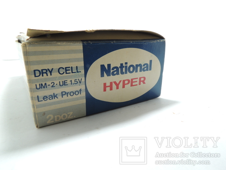 Картонная коробка от батареек 1989 год National Hyper size "C", фото №4