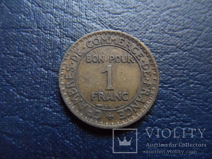 1 франк 1923 Франция   (Г.17.4)~, фото №3