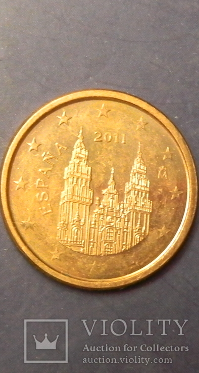 1 євроцент Іспанія 2011, фото №2