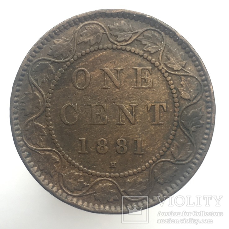 Канада 1 цент 1881 - Н г. Утроение "N" в слове Regina (Разновидность), фото №2