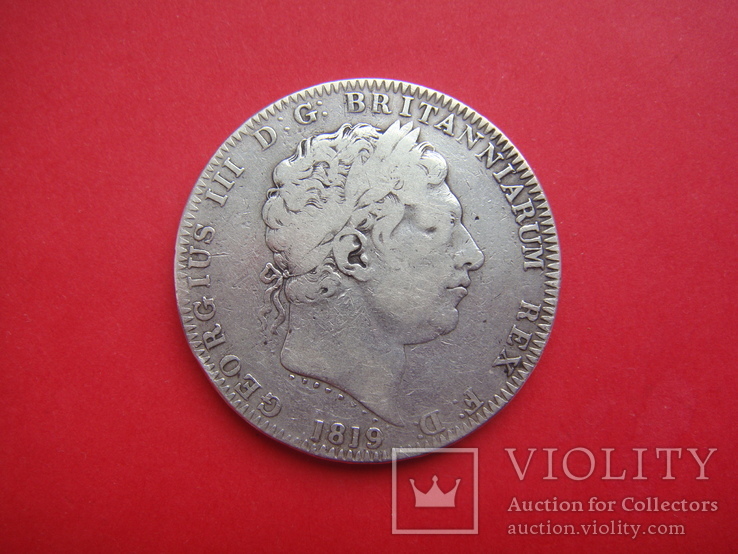 Крона, Англия, Георг III, 1819 г.. серебро, фото №2