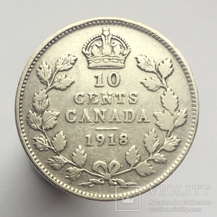 Канада 10 центов (центів) 1918 г., фото №2