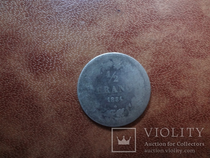 1/2 франка 1834  Бельгия  серебро   (М.2.1)~, фото №5