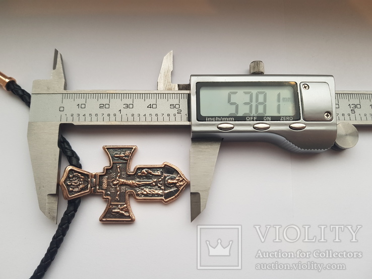 Золотой Акимовский крест на кожаном шнурке 49.66 гр 585 проба, фото №7