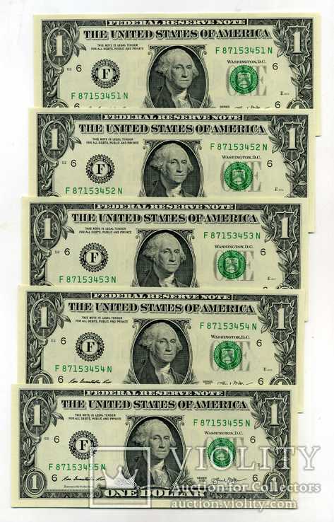 1 долар США 2013 року (5 шт.), фото №2