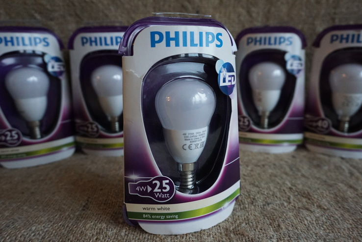 Светодиодная лампочка матовая Philips 4W 6 шт, фото №3