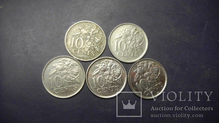 10 центів Тринідад і Тобаго (порічниця) 5шт, всі різні, фото №2