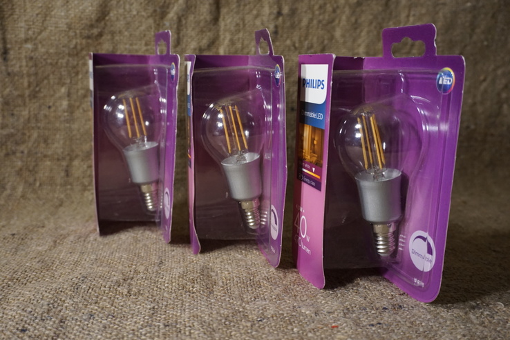 Светодиодная диммируемая лампочка  Philips Dimmable LED 4.5W 3 шт, photo number 3