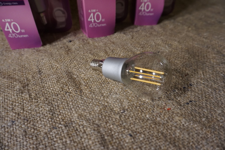 Светодиодная диммируемая лампочка  Philips Dimmable LED 4.5W 3 шт, фото №7