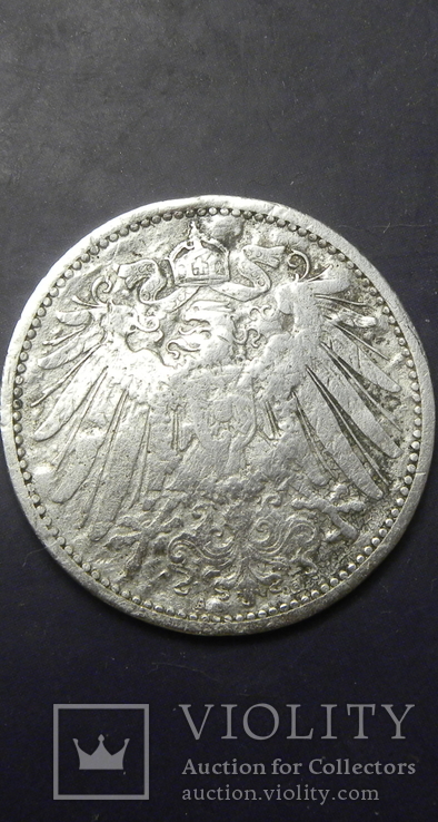 1 марка Німеччина 1914 A срібло, фото №4