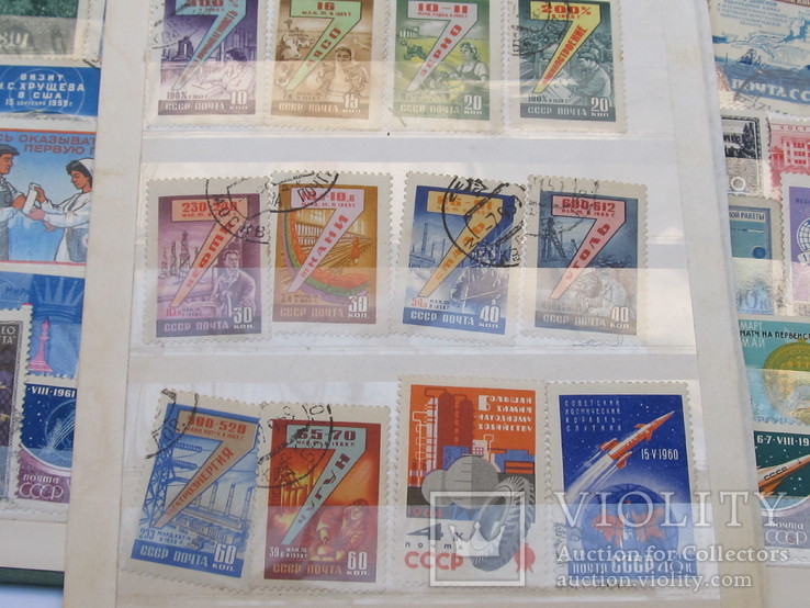 Лот марок СРСР та інших країн 75 шт. в кляйсері, чисті та гашені, окремі з наклейками, фото №13