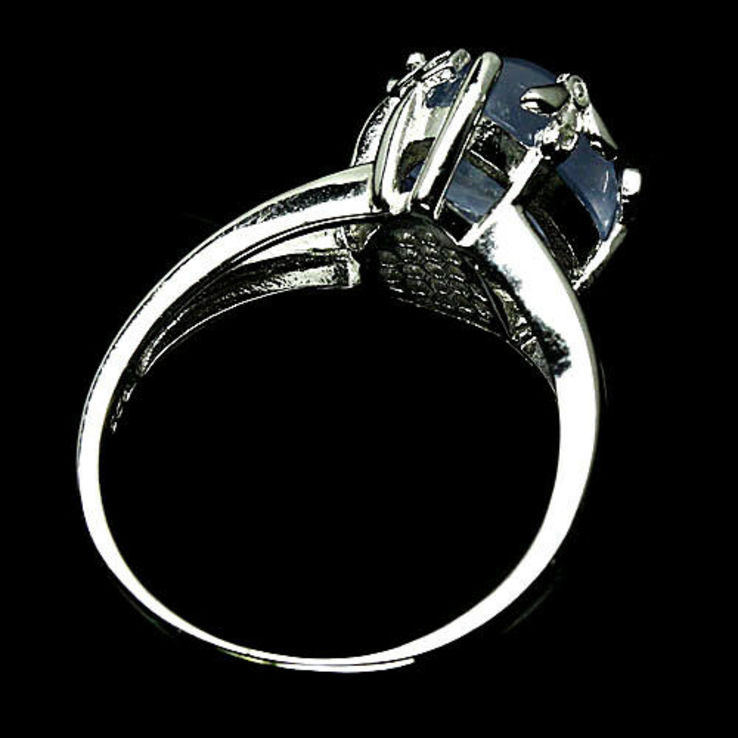 Кольцо серебряное 925 натуральный халцедон, цирконий., фото №4