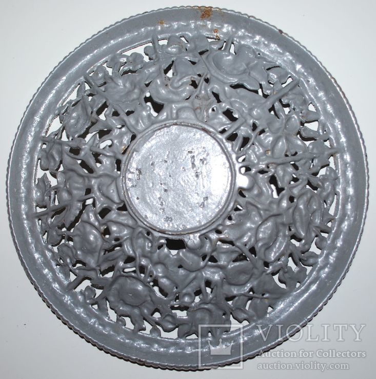 Тарелка декоративная, магнитный чугун -  ⌀ 24 см., вес 1 кг., фото №4