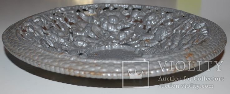 Тарелка декоративная, магнитный чугун -  ⌀ 24 см., вес 1 кг., фото №7