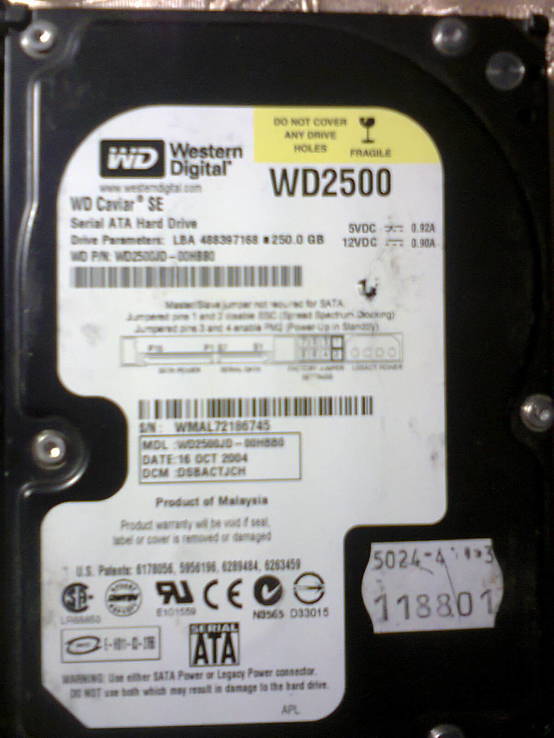 Вінчестер (HDD, жорсткий диск) 200-300Gb SATA IDE, numer zdjęcia 4