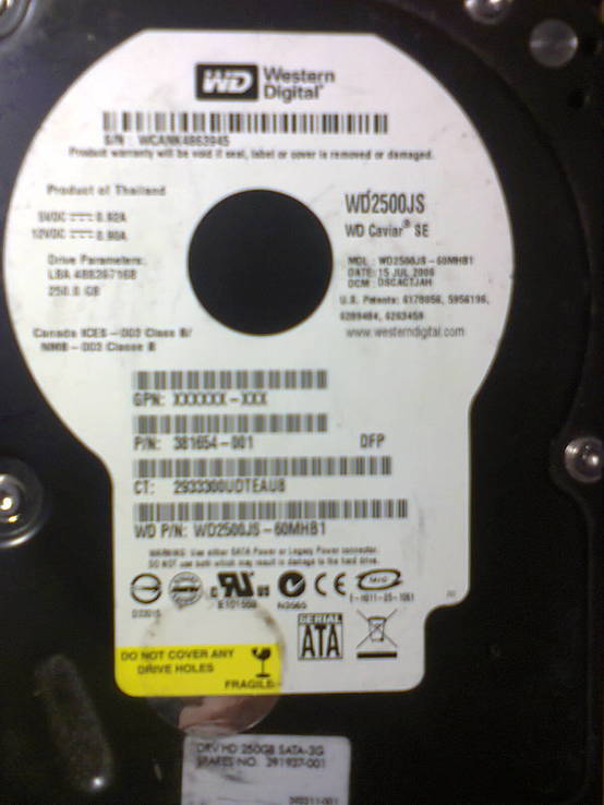 Вінчестер (HDD, жорсткий диск) 200-300Gb SATA IDE, numer zdjęcia 5