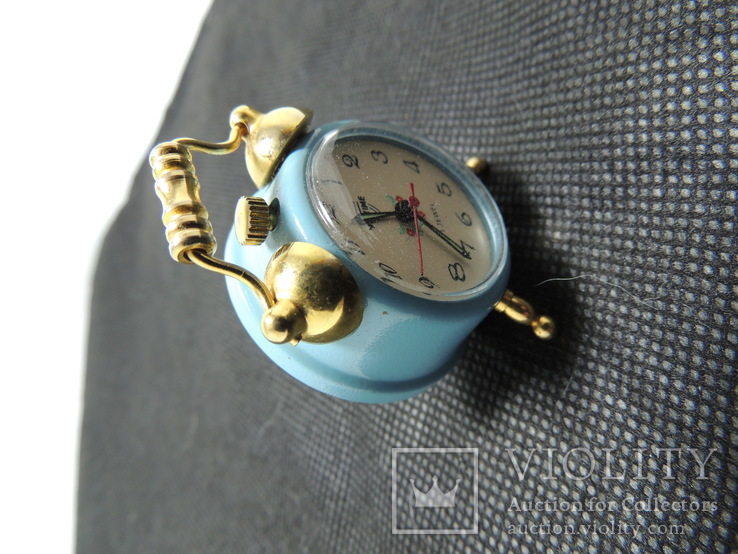 Часы миниатюра будильник Virtime - 4,5 см механика точный ход, фото №4