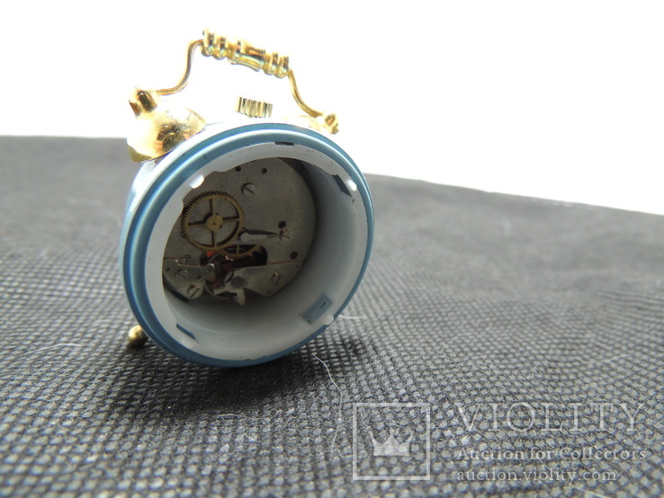 Часы миниатюра будильник Virtime - 4,5 см механика точный ход, фото №6